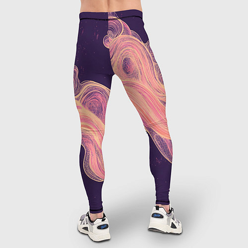 Мужские тайтсы Бежевые волны текстура / 3D-принт – фото 4