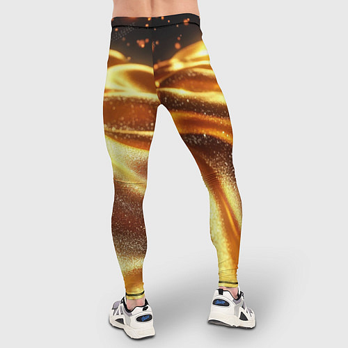 Мужские тайтсы Золотая текстура волнистая / 3D-принт – фото 4