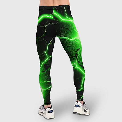 Мужские тайтсы Color green black / 3D-принт – фото 4