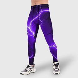 Тайтсы мужские Color purple black, цвет: 3D-принт — фото 2