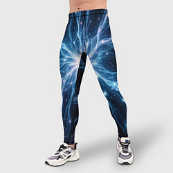 Тайтсы мужские Всплеск света и звезды - космическая абстракция, цвет: 3D-принт — фото 2