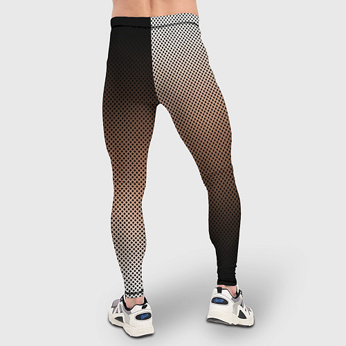 Мужские тайтсы Чёрно-коричневый текстурный градиент пополам / 3D-принт – фото 4