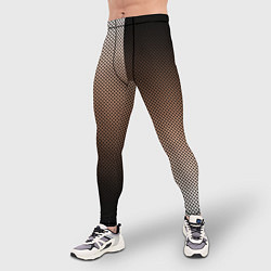 Тайтсы мужские Чёрно-коричневый текстурный градиент пополам, цвет: 3D-принт — фото 2