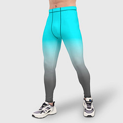 Тайтсы мужские Серо-голубой светлый градиент, цвет: 3D-принт — фото 2