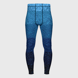 Тайтсы мужские Сине-голубой градиент полосами с узором, цвет: 3D-принт