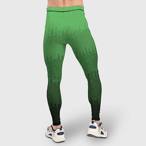 Мужские тайтсы Зеленый градиент текстурные полосы / 3D-принт – фото 4