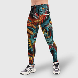 Тайтсы мужские Татуировка дракона ирезуми, цвет: 3D-принт — фото 2