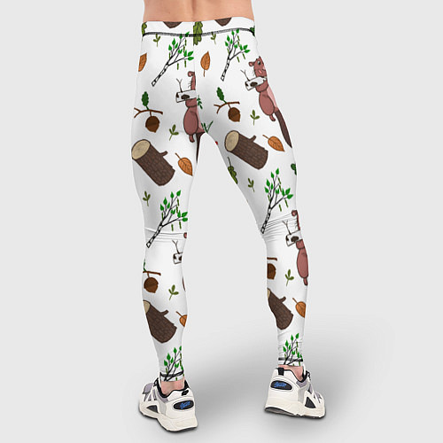 Мужские тайтсы Бобер и полено / 3D-принт – фото 4