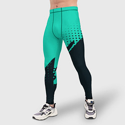 Тайтсы мужские Color black light blue, цвет: 3D-принт — фото 2