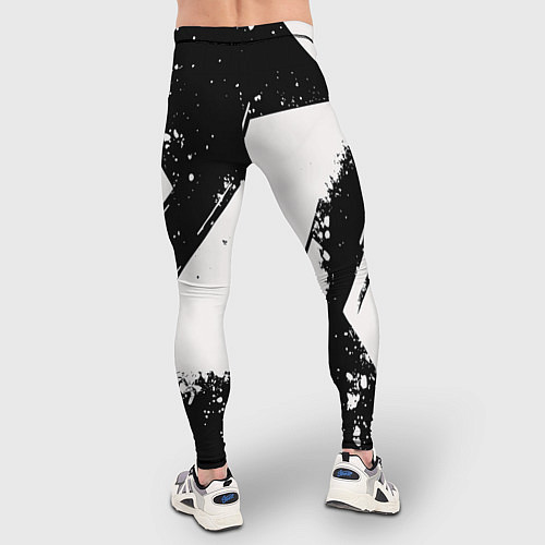 Мужские тайтсы Color black white / 3D-принт – фото 4