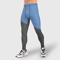 Тайтсы мужские Сине-серый геометричный, цвет: 3D-принт — фото 2