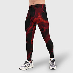 Тайтсы мужские Черно-красная размытая абстракция, цвет: 3D-принт — фото 2
