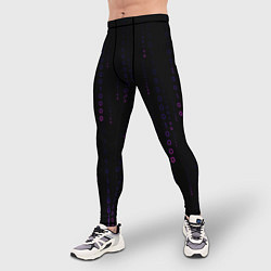 Тайтсы мужские Color black pink, цвет: 3D-принт — фото 2
