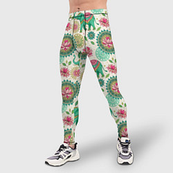 Тайтсы мужские Слоны и мандалы паттерн в индийской стилистике, цвет: 3D-принт — фото 2
