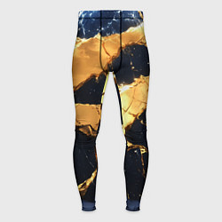 Мужские тайтсы Золотая текстура на синем