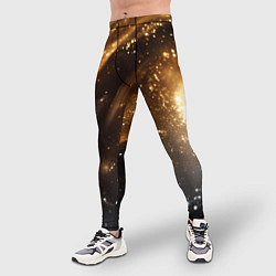 Тайтсы мужские Блестящая текстура кофейного цвета, цвет: 3D-принт — фото 2