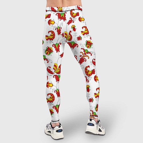 Мужские тайтсы Русский народный орнамент в стиле росписей Северно / 3D-принт – фото 4