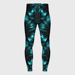 Тайтсы мужские Зеленые узоры из абстрактных листьев - блестящий п, цвет: 3D-принт