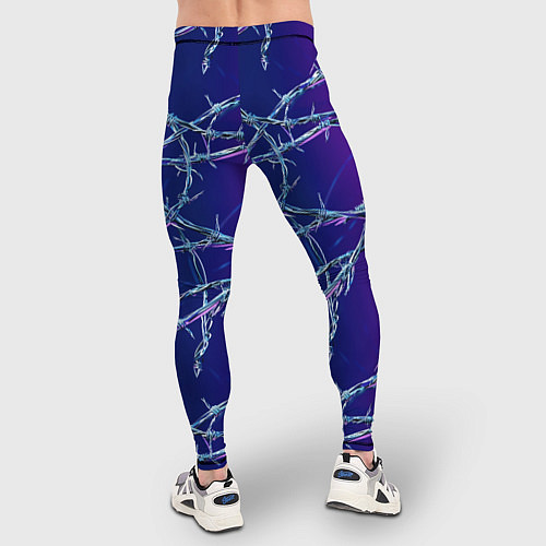 Мужские тайтсы Проволока на сине-фиолетовом фоне - абстрактная те / 3D-принт – фото 4