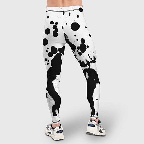 Мужские тайтсы Брызги черной краски / 3D-принт – фото 4