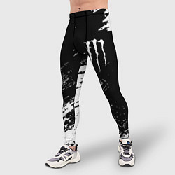 Тайтсы мужские Monster energy белые краски, цвет: 3D-принт — фото 2
