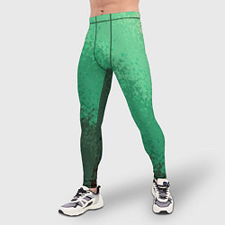 Тайтсы мужские Градиент текстурный зелёный, цвет: 3D-принт — фото 2