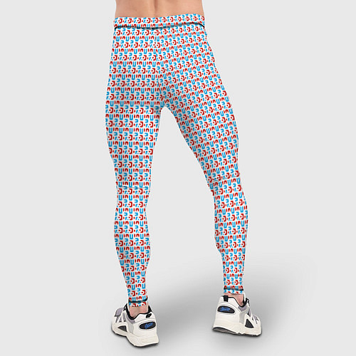 Мужские тайтсы Красно-синие фигуры на белом фоне / 3D-принт – фото 4