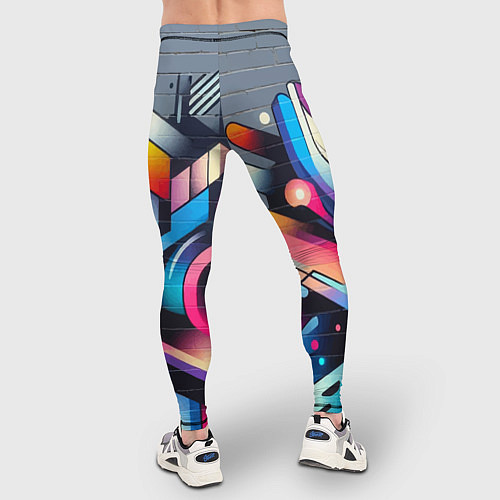 Мужские тайтсы Геометрическое абстрактное граффити / 3D-принт – фото 4