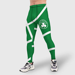 Тайтсы мужские Boston Celtics green, цвет: 3D-принт — фото 2