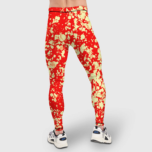 Мужские тайтсы Пятнистый красно-жёлтый / 3D-принт – фото 4
