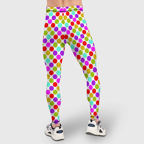 Мужские тайтсы Разноцветный горох на белом / 3D-принт – фото 4