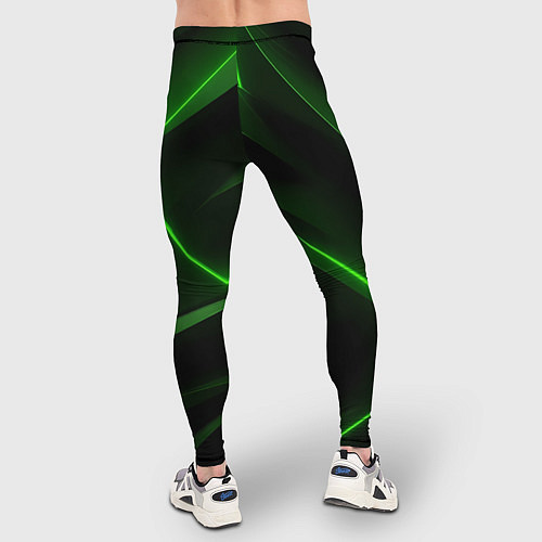 Мужские тайтсы Зеленая текстура с неоном / 3D-принт – фото 4