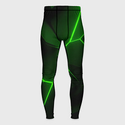 Тайтсы мужские Зеленая текстура с неоном, цвет: 3D-принт