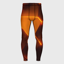 Тайтсы мужские Оранжевые объемные пластины, цвет: 3D-принт