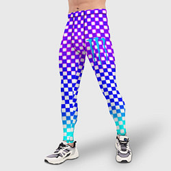 Тайтсы мужские Monster шахматная клетка градиент, цвет: 3D-принт — фото 2