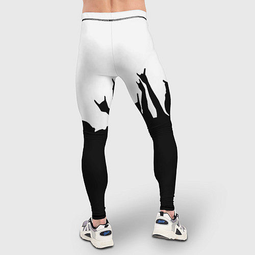 Мужские тайтсы Monster energy rock black / 3D-принт – фото 4