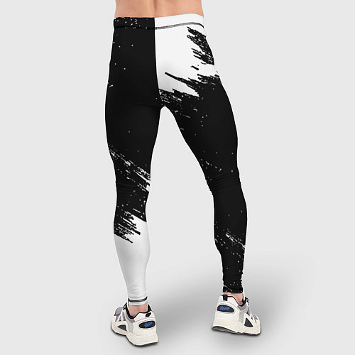 Мужские тайтсы Monster energy краски штрихи белые / 3D-принт – фото 4