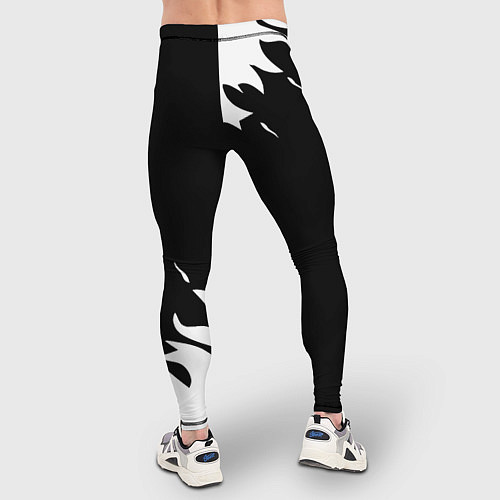 Мужские тайтсы Monster energy fire white / 3D-принт – фото 4