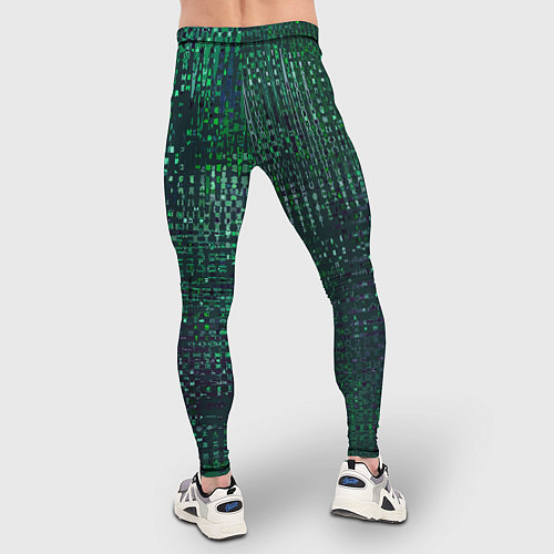 Мужские тайтсы Текстурный тёмный сине-зелёный / 3D-принт – фото 4