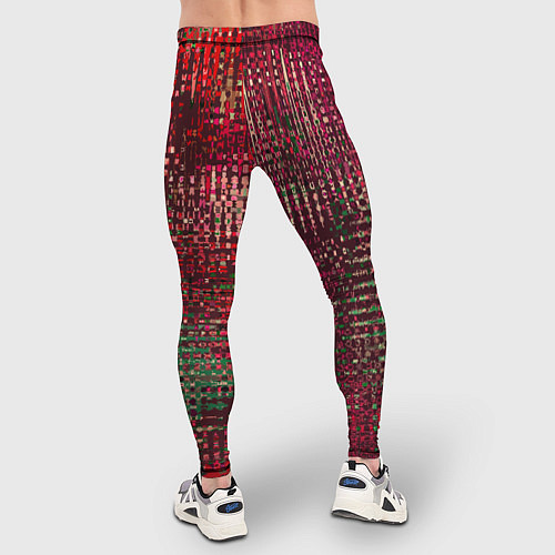 Мужские тайтсы Текстурный тёмный красно-зелёный / 3D-принт – фото 4