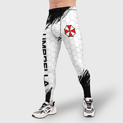 Тайтсы мужские Амбрелла - белые соты, цвет: 3D-принт — фото 2