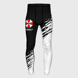 Тайтсы мужские Umbrella Corp - black and white, цвет: 3D-принт