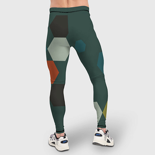 Мужские тайтсы Кластер зеленая ночь / 3D-принт – фото 4