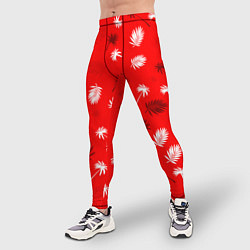 Тайтсы мужские Текстура красной гавайской рубашки, цвет: 3D-принт — фото 2