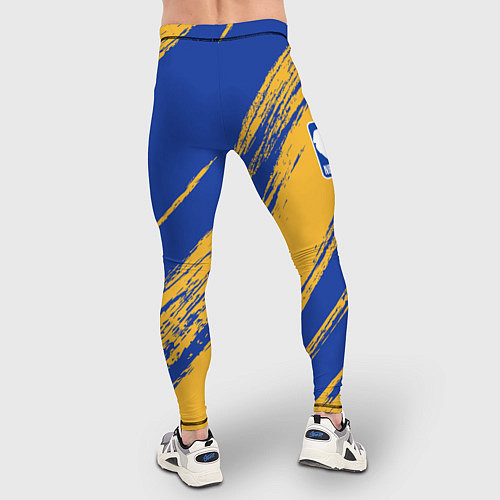 Мужские тайтсы Голден Стэйт Уорриорз - желто синие / 3D-принт – фото 4