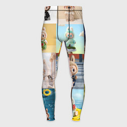 Тайтсы мужские Коллаж из разных лабубу, цвет: 3D-принт