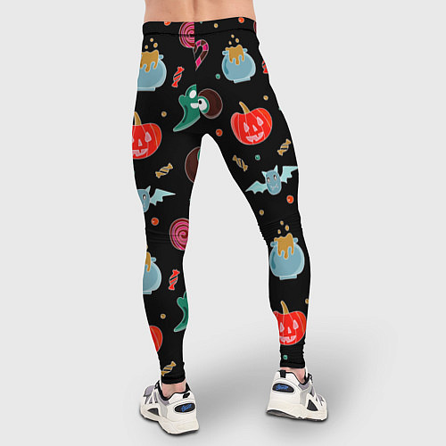 Мужские тайтсы Halloween red pumpkin / 3D-принт – фото 4