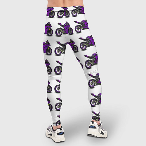 Мужские тайтсы Motorcycle purple / 3D-принт – фото 4
