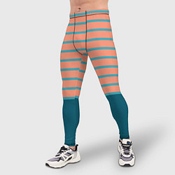 Тайтсы мужские Полосатый мандариновый морской рассвет, цвет: 3D-принт — фото 2