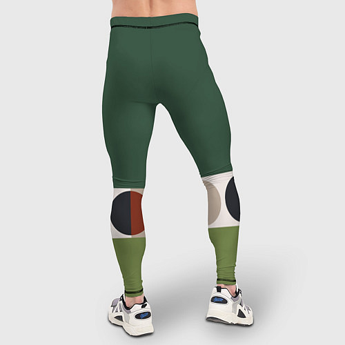 Мужские тайтсы Луна Малевича сосновый зеленый / 3D-принт – фото 4